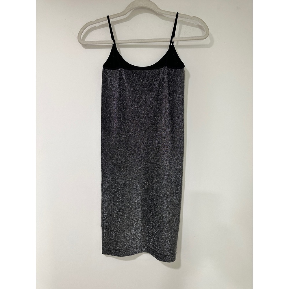 Sugarlips Los Angeles Metallic Glitter Bodycon Mini Dress Women OS Silver Y2K